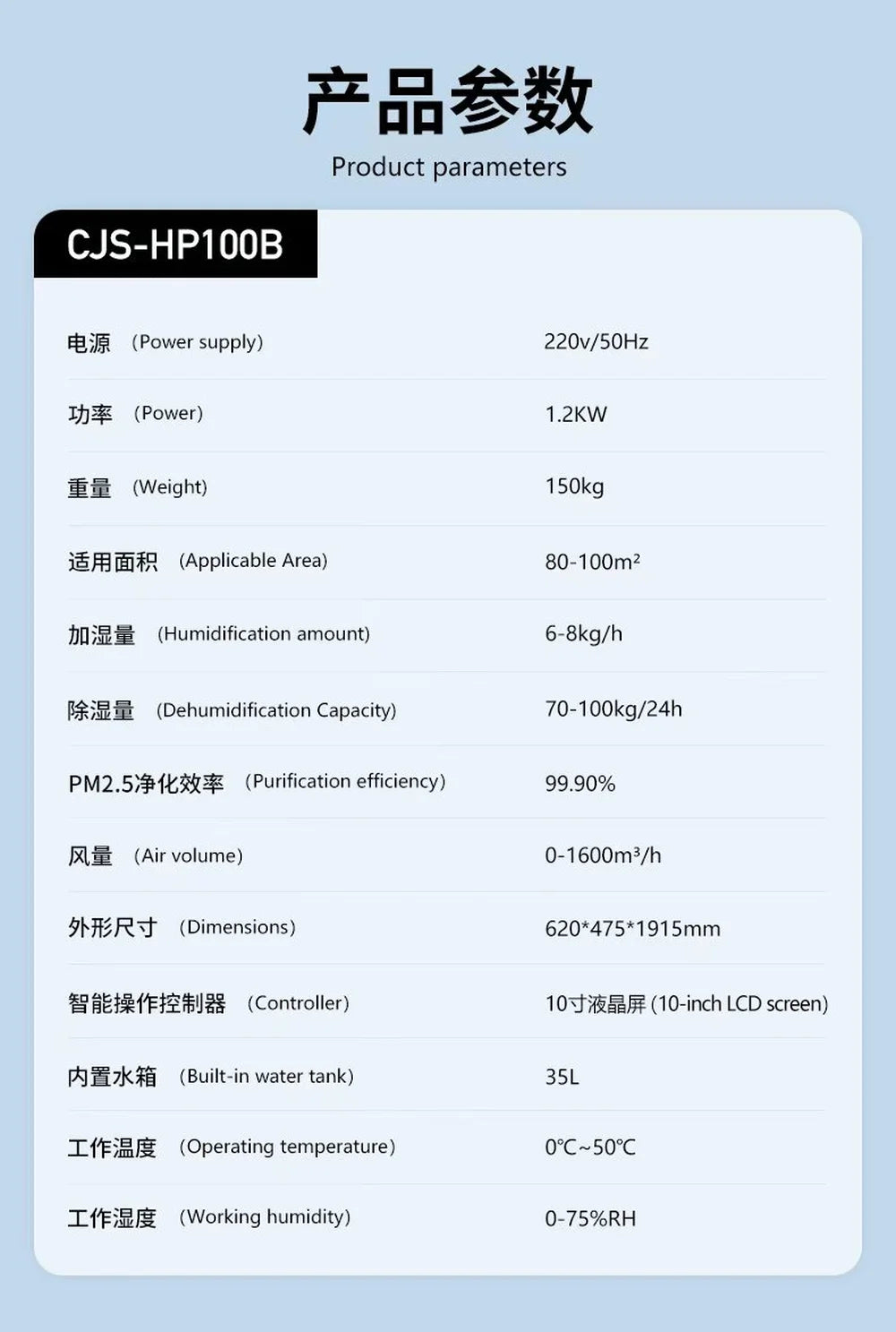 CJS-HP100B Professional Dehumidifier - View 10
